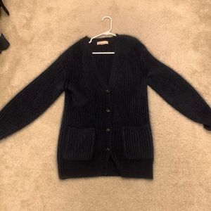 Michael Kors navy blue angora cardigan!